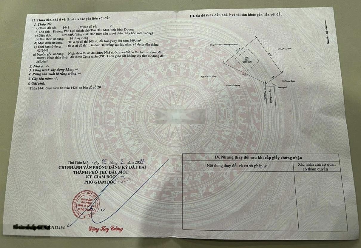 469m2 đất xây biệt thự, nhà vườn tại Phú Lợi, Quá đẹp - Mặt tiền hẻm 211 Huỳnh Văn Luỹ