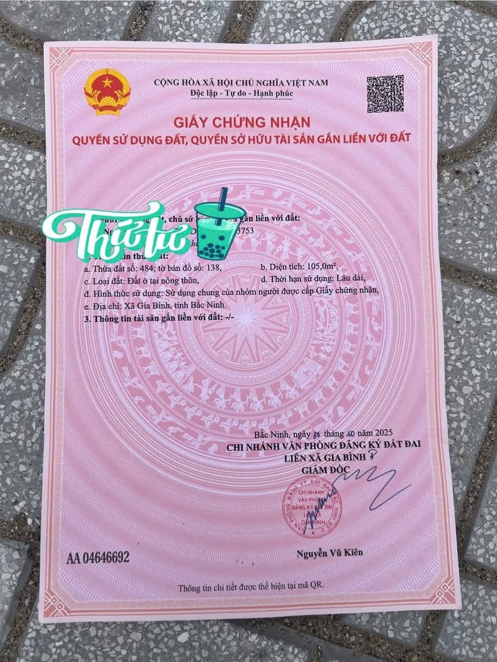 Bán gấp lô đất 105m2 mặt đường Quốc lộ 17, Gia Bình, Bắc Ninh