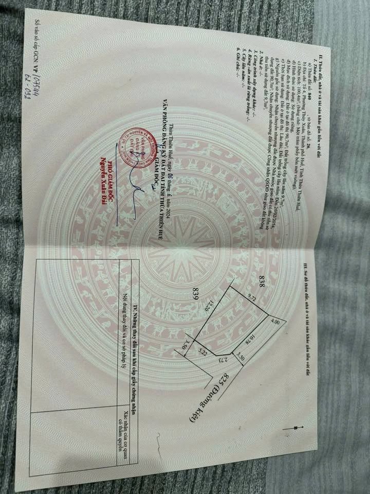 Bán lô đất góc 2 mặt tiền kiệt Sử Hy Nhan, Thủy Xuân, diện tích 100m2, giá 1.8 tỷ