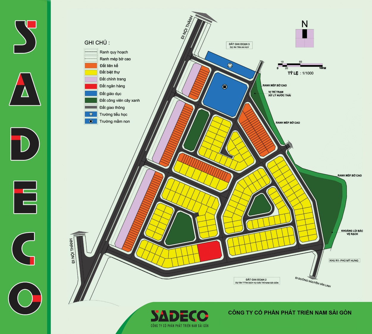 Bán gấp 2 nền nhà phố Sadeco Nghỉ ngơi giải trí - Q7 giá chỉ 120tr/m2