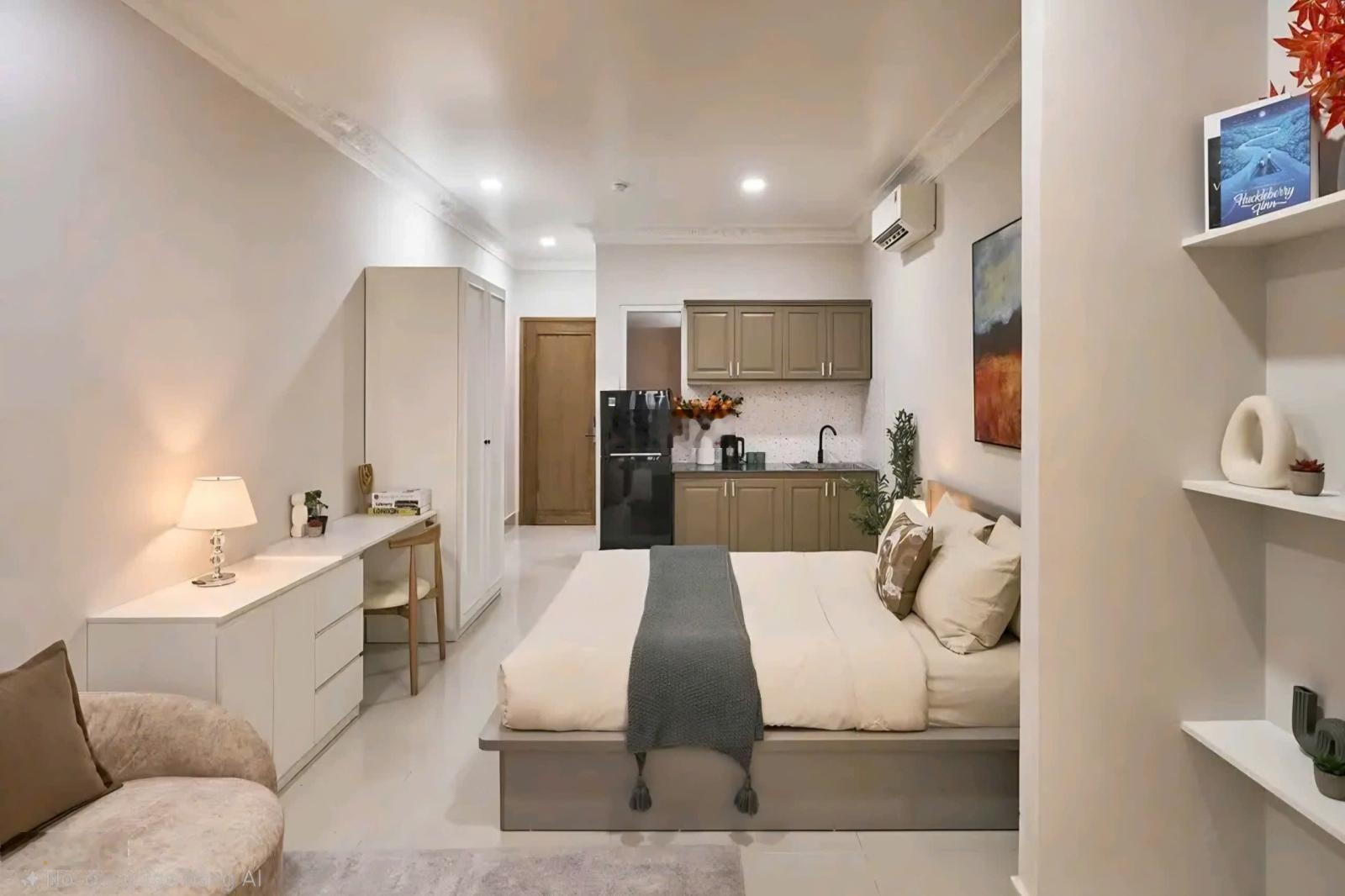 Cho thuê căn hộ cao đường Calmette - Q1, 50m2, tầng riêng biệt, giá 12.5tr