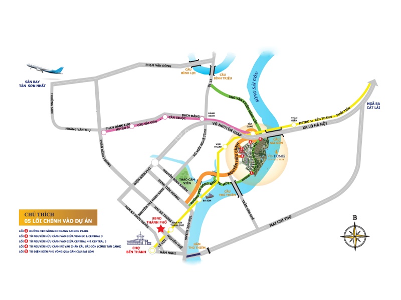Bán Căn hộ tại Vinhomes Central Park tầng cao thuộc Landmark 4 gồm 1 phòng ngủ với diện tích 47m2