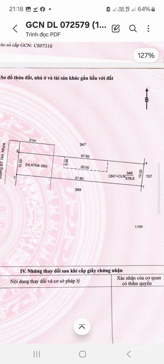Bán đất tại ĐT 744, Minh Hòa, Dầu Tiếng, Bình Dương, 1,55 tỷ, 577 m2 chính chủ giá tốt