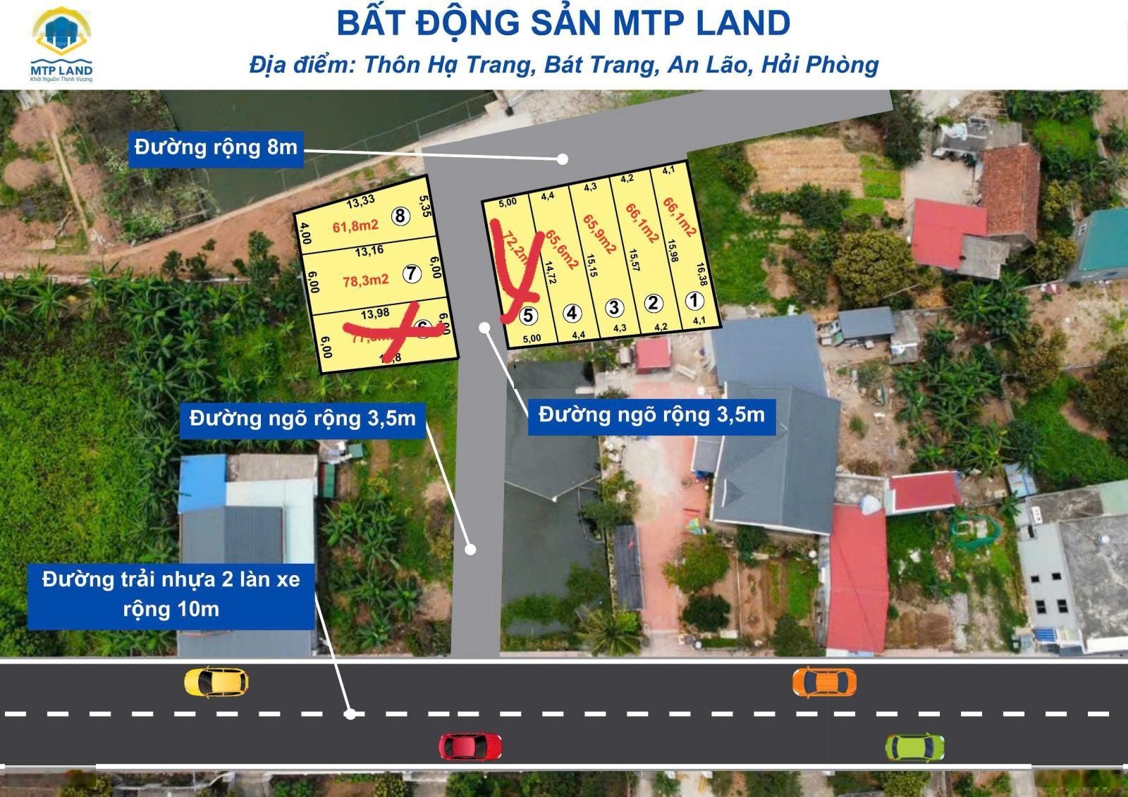 Lô đất 78,3m đẹp nhất cụm thôn hạ trang, an lão, hải phòng