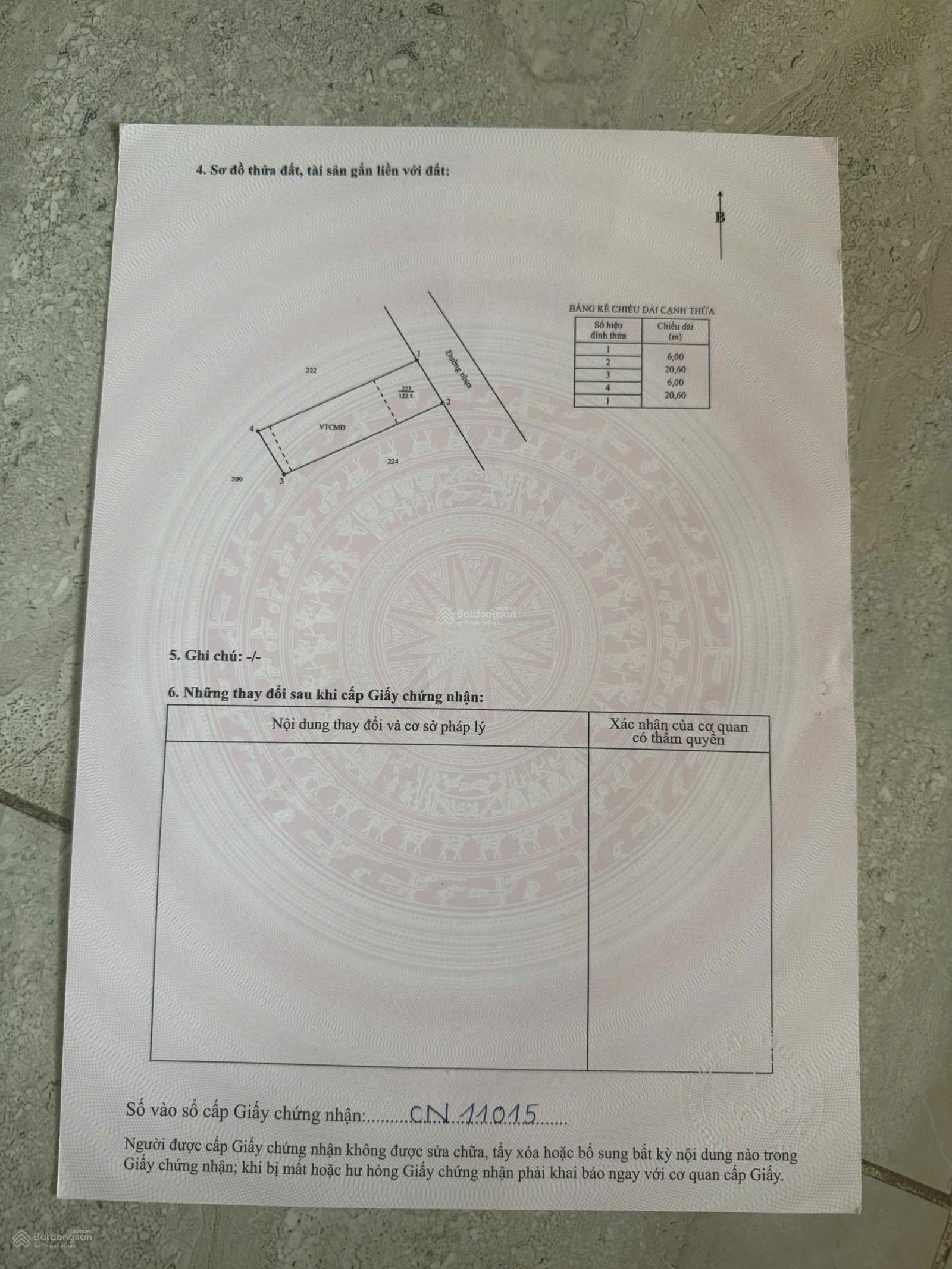 Thị trấn Phước Hải - Long Đất - BRVR. Cách bãi tắm Phước Hải 5km DT 6x22m - 122m2 sẵn 80m2 thổ cư