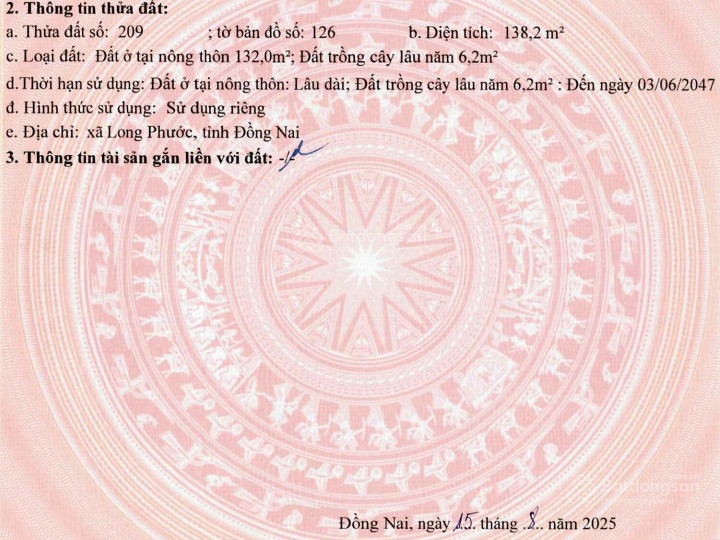 Bán đất tại Đường Ấp Suối Cả, Xã Bàu Cạn, Long Thành, Đồng Nai, chỉ 14tr/m2