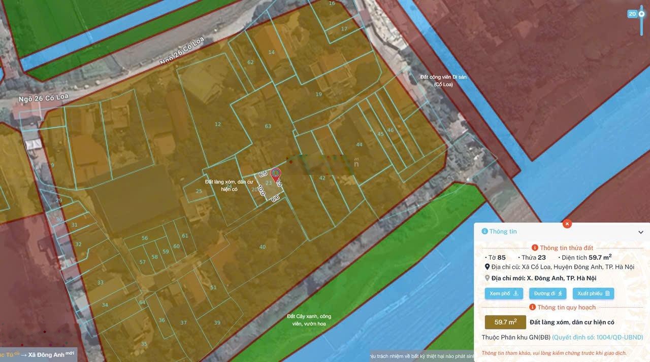 Bán đất chính chủ tại Xóm Vang, Cổ Loa, Đông Anh, Hà Nội