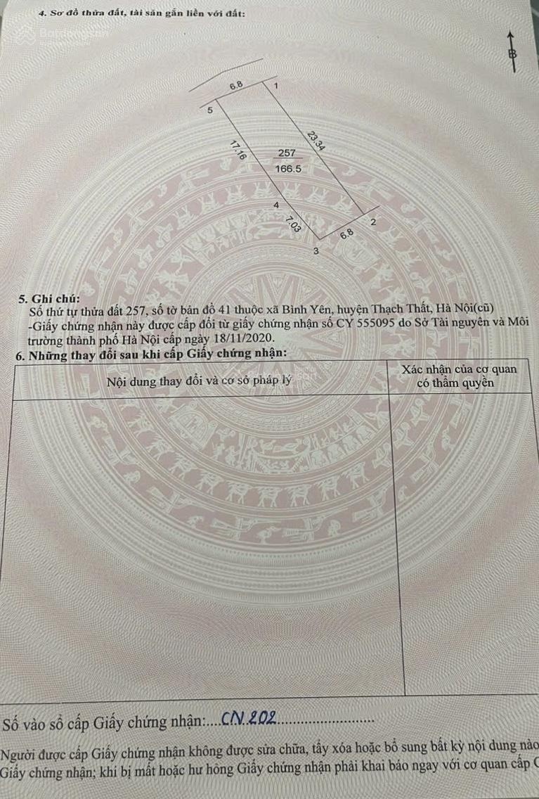 Bán đất gần trường ĐH FPT Hoà Lạc, khu CNC Hoà Lạc 166.5m2