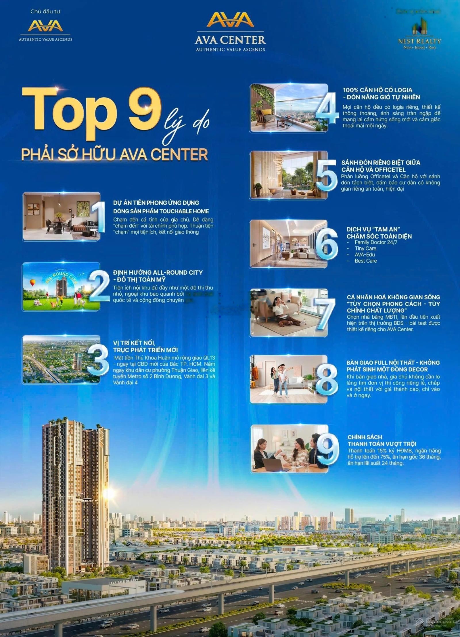 Bán CH 2PN-2WC tại AVA Center, ngay Metro, thanh toán 5 Triệu/tháng đến nhận nhà, LS 0%, 0779772606