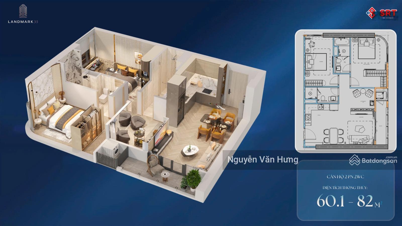 Suất NG căn 2PN 2VS dự án Landmark 35 Hạ Long trên đường Trần Hưng Đạo TT Hòn Gai Full giá 4.7 tỷ