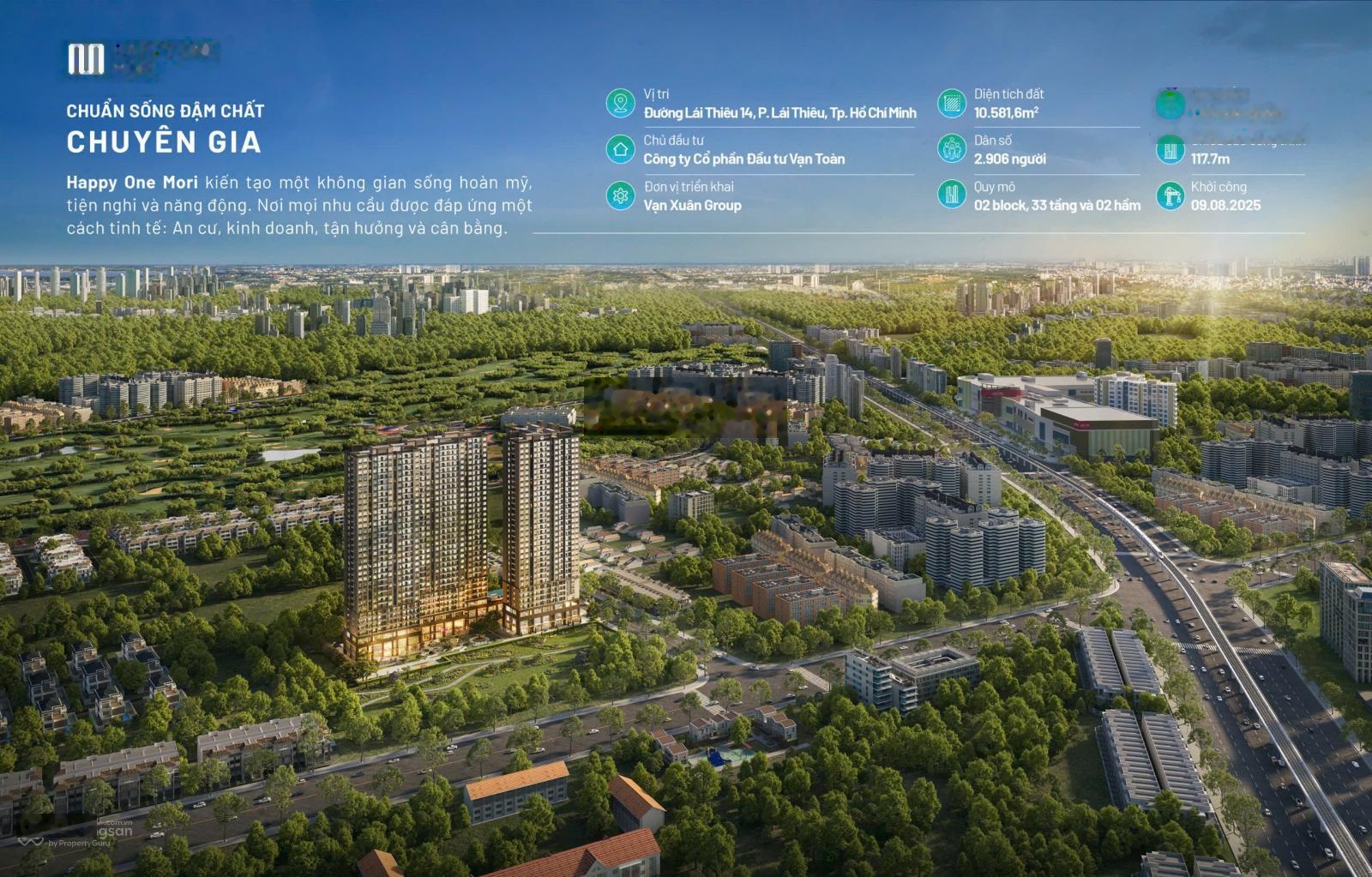 Quỹ căn ngoại giao Happy One Mori - HCM - 38.6 tr/m2 - Kế ga Metro 02