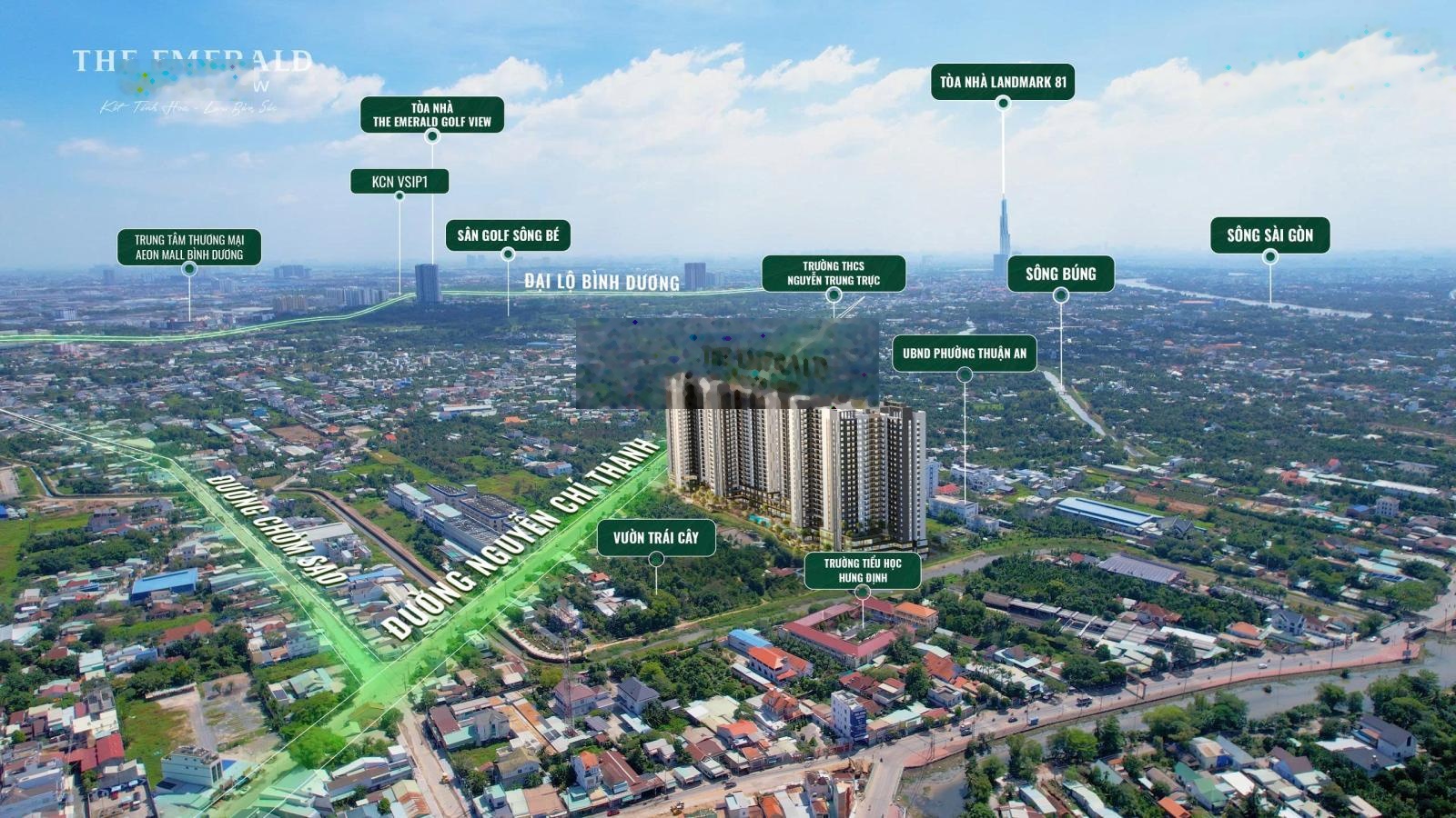 PKD chủ đầu tư dự án The Emerald Garden View mở bán, căn 2PN 59m2 giá chỉ 1.890 tỷ. Số lượng có hạn