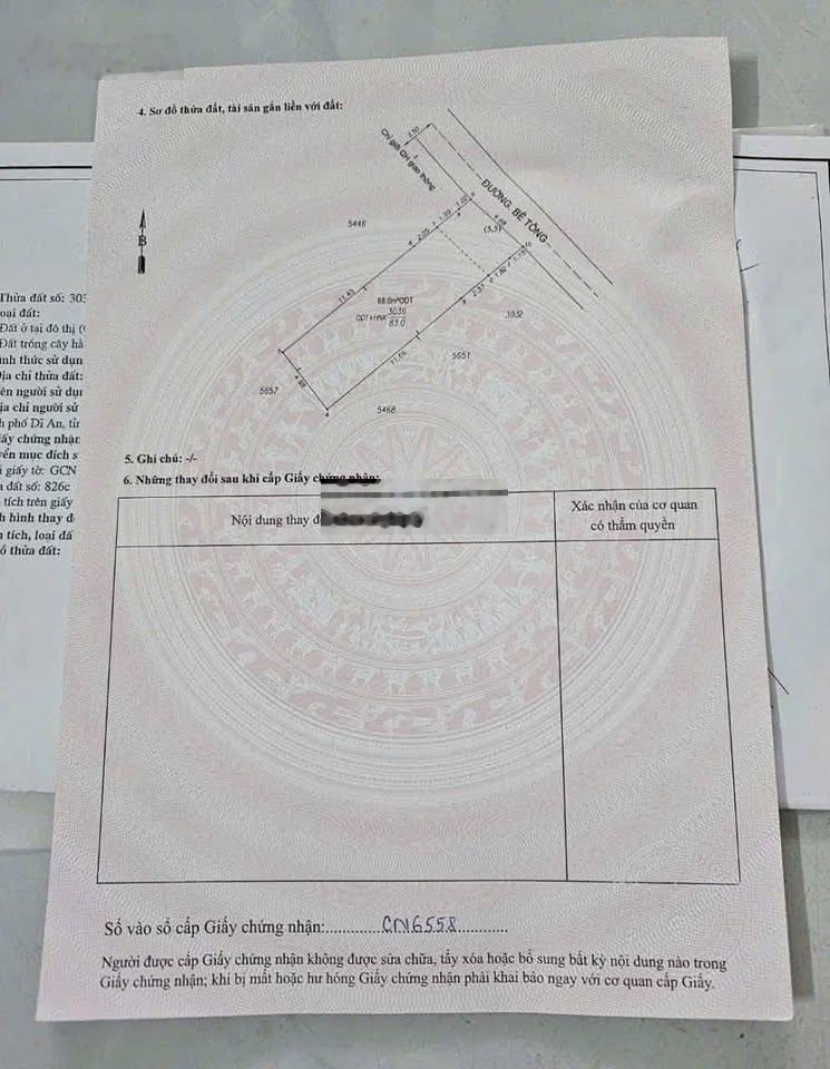 Bán đất đường Nguyễn Thị Phố, khu phố Đông Chiêu A, Dĩ An, Bình Dương