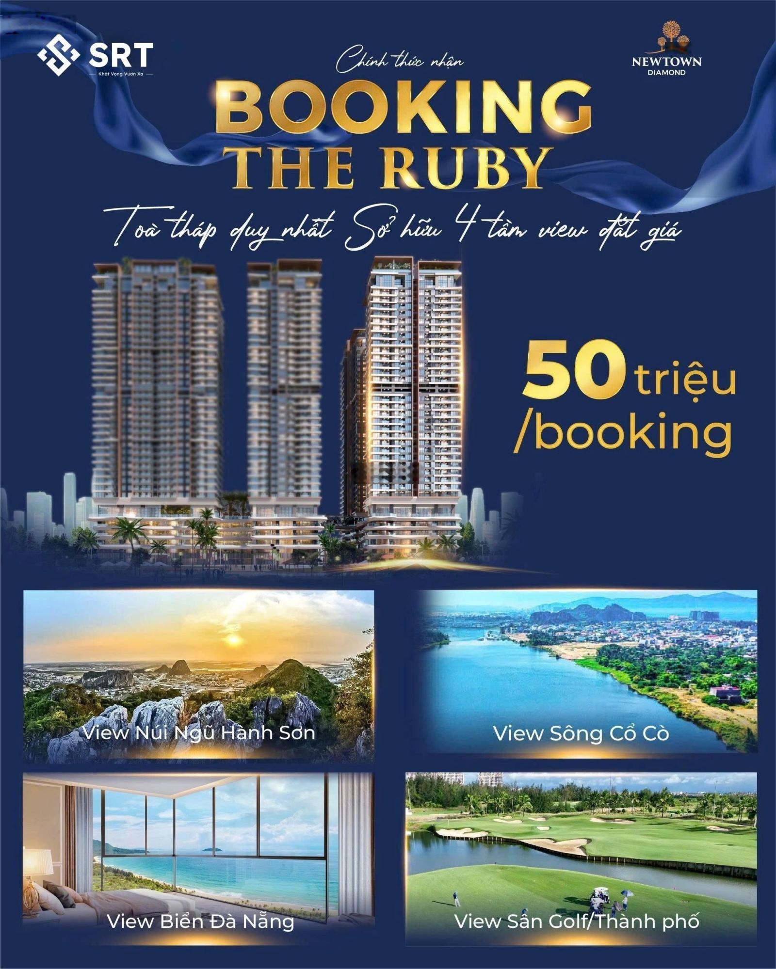 Căn 2PN, 83.5m2, view biển & không gian xanh sân golf, sở hữu lâu dài của CDT BRG, Newtown Diamond