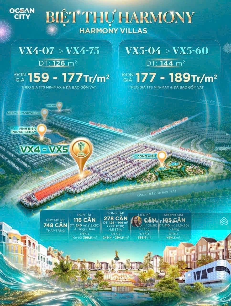 Quỹ BT Song lập, đơn lập khu VIP khép kín Vịnh Xanh giá từ 15xtr/m2, kiến trúc Hi Lạp. 0936047993