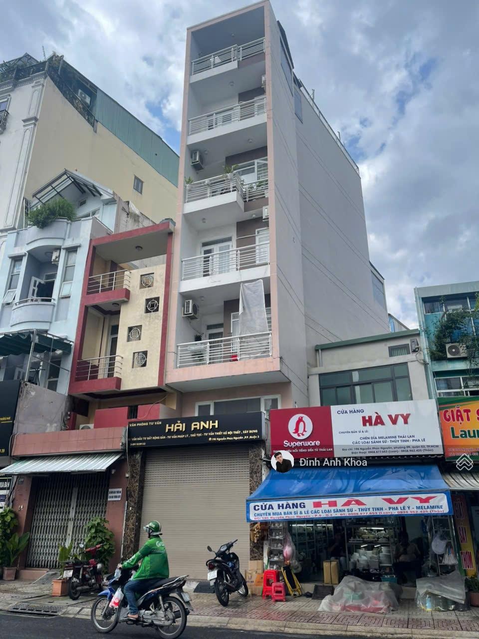 Bán nhà 2 mặt tiền p9-q3. dt:4x18m. kc: 7 tầng thang máy,hđt:50tr/th. giá 22 tỷ