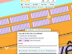 Bán lô 3 mặt tiền QL 22, 1,5 tỷ, 147m2, gần cửa khẩu mộc bài, Bến Cầu, Tây Ninh