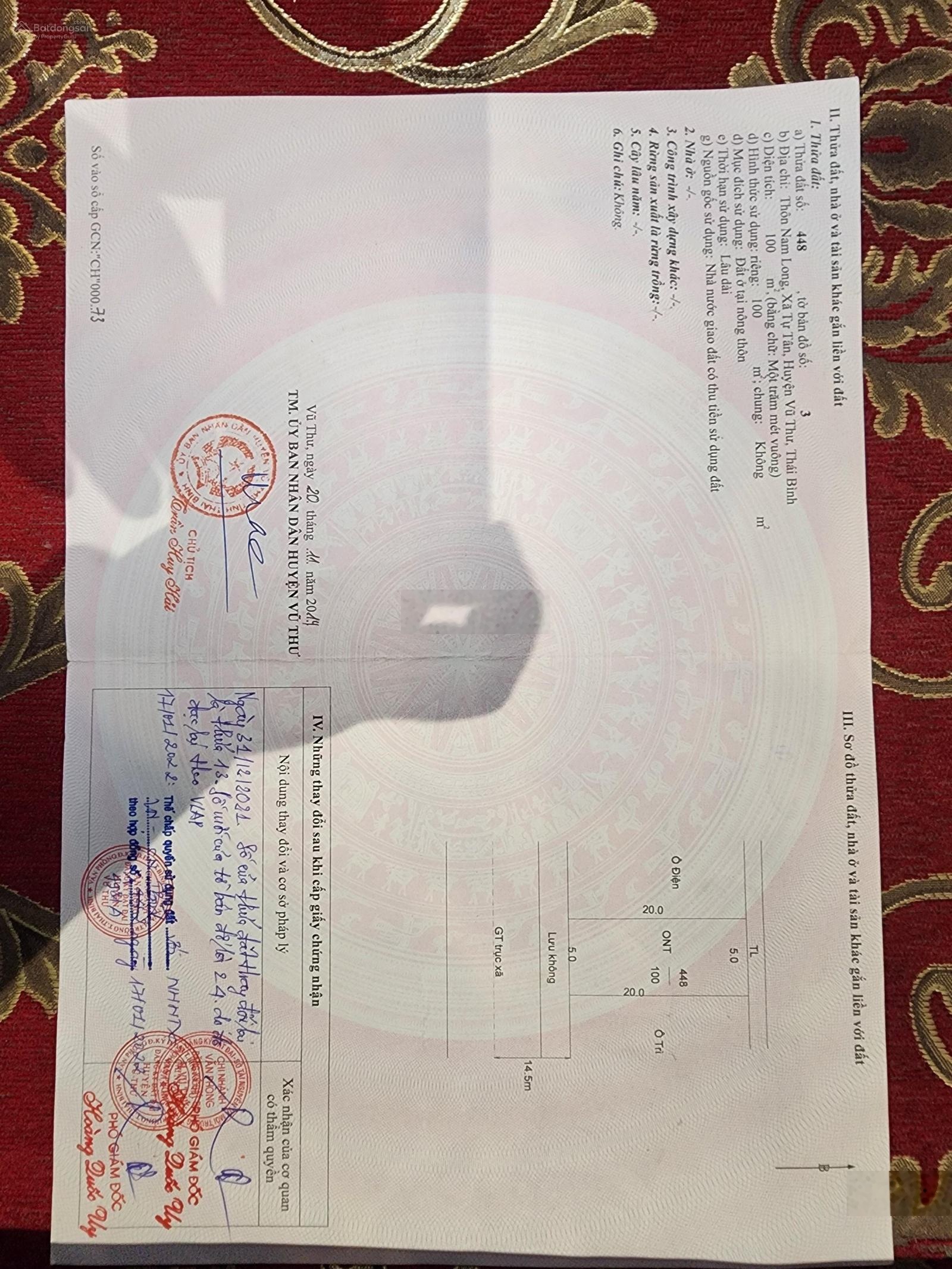 Bán nhanh 100m2 đất xã tự tân vũ thư cũ vừa ở vừa kinh doanh