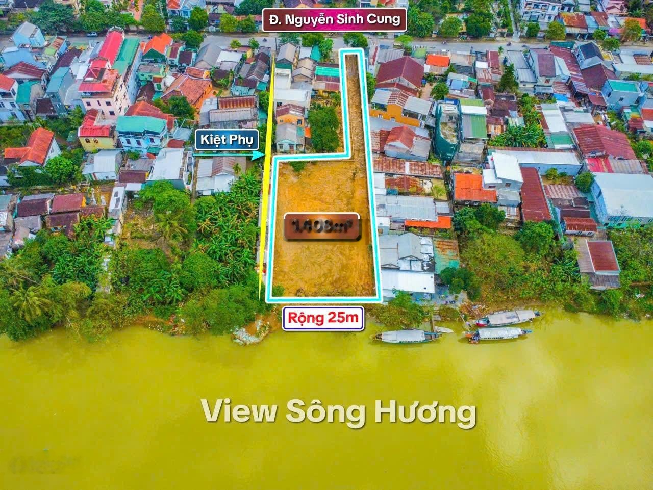 Đất nền huế, đất nền view sông hương, đầu tư kinh doanh du lịch dịch vụ 1250m2
