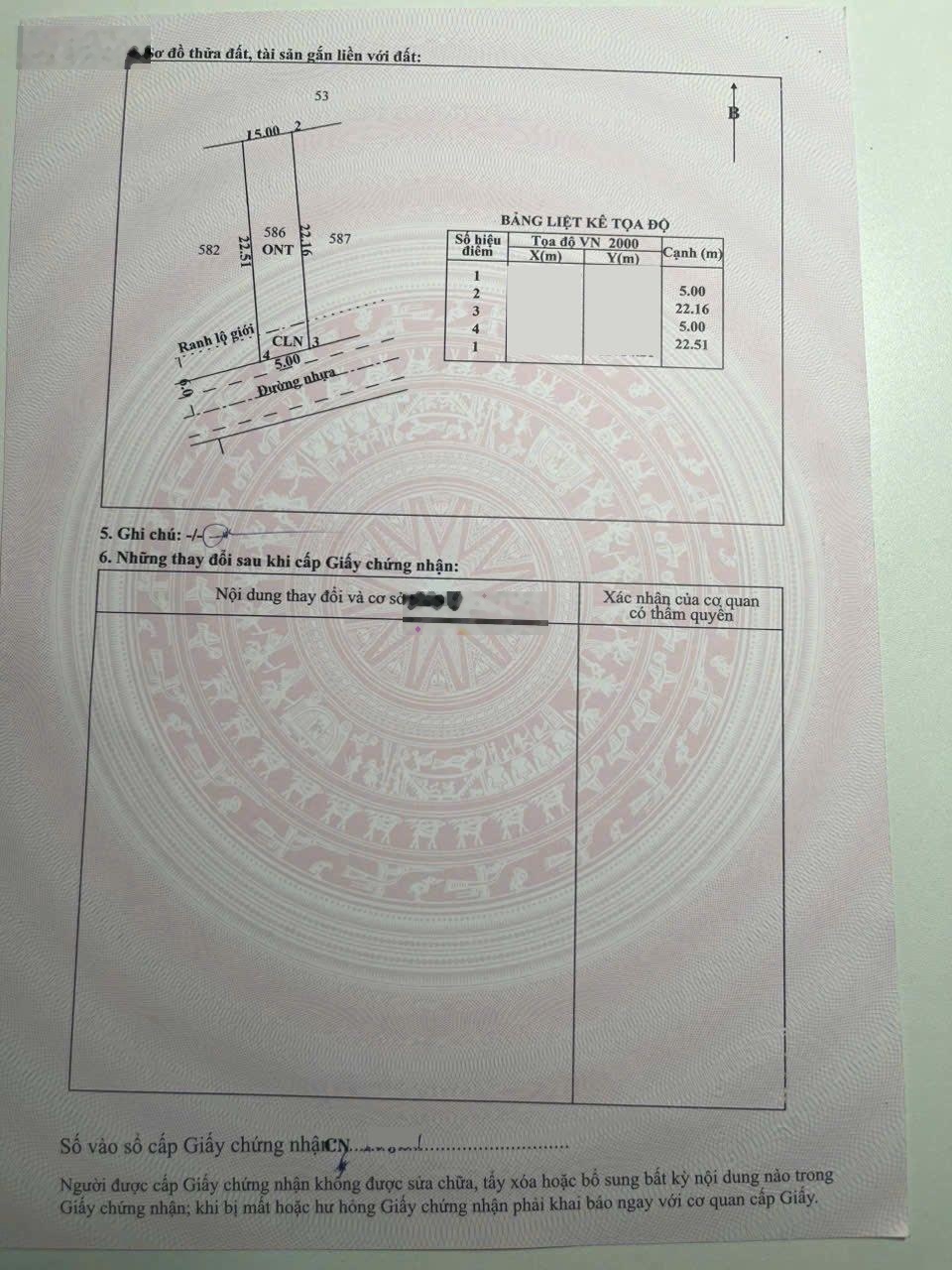 Đất thổ cư 110m2(2x22m) Củ Chi, không quy hoạch, giá 1tỷ1