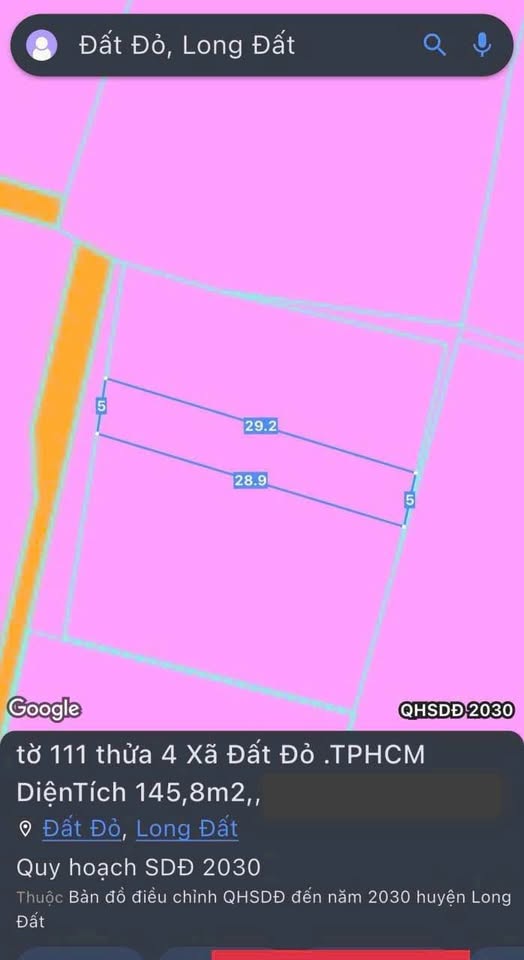 Bán đất trung tâm Thị Trấn Đất Đỏ, Bà Rịa, Vũng Tàu, 720 triệu