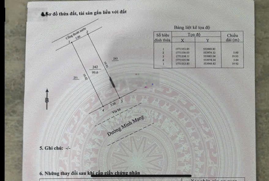 Bán 200m2 đường Minh Mạng, sát biển Sơn Thuỷ, phù hợp xây căn hộ hoặc đầu tư tích luỹ tài sản