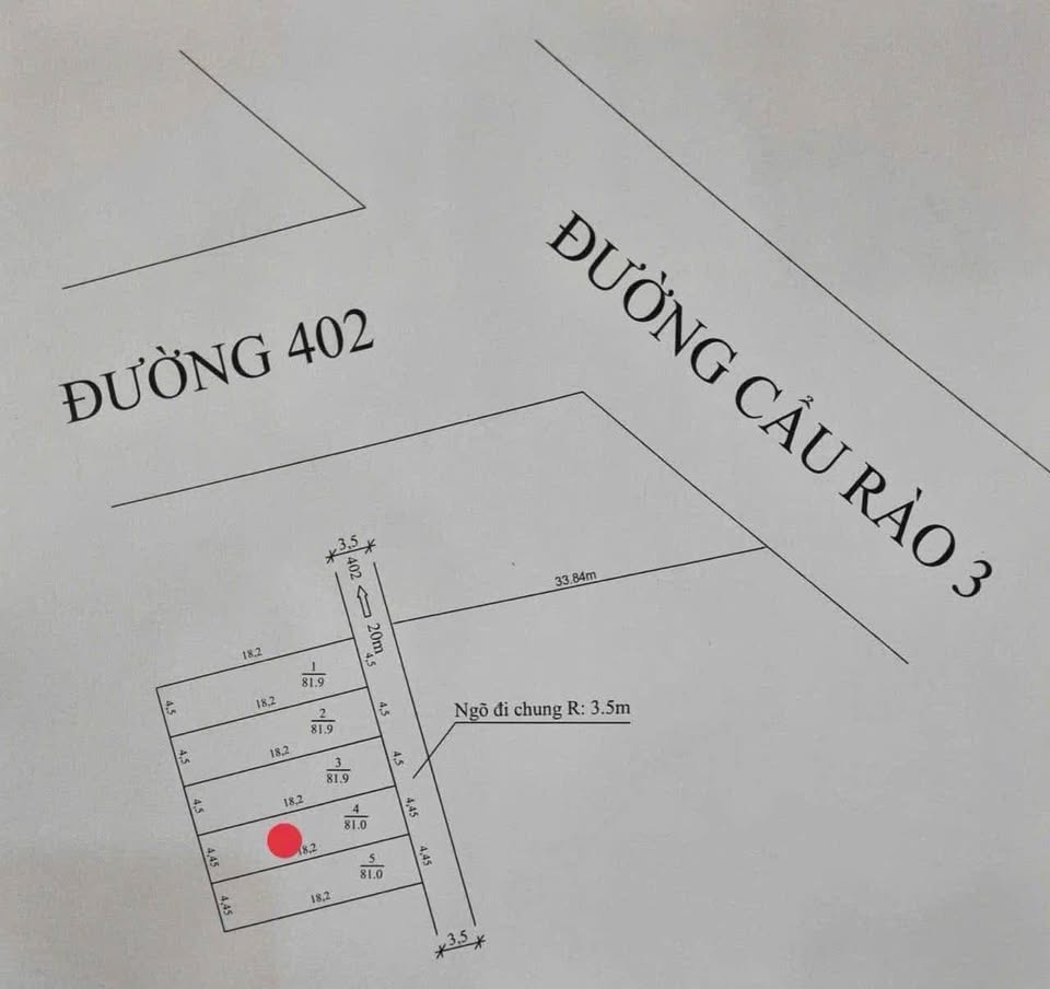 Lô đất đầu tư 81m2, ngõ ô tô 3.2m tại Dương Kinh, Hải Phòng - 1.6 tỷ
