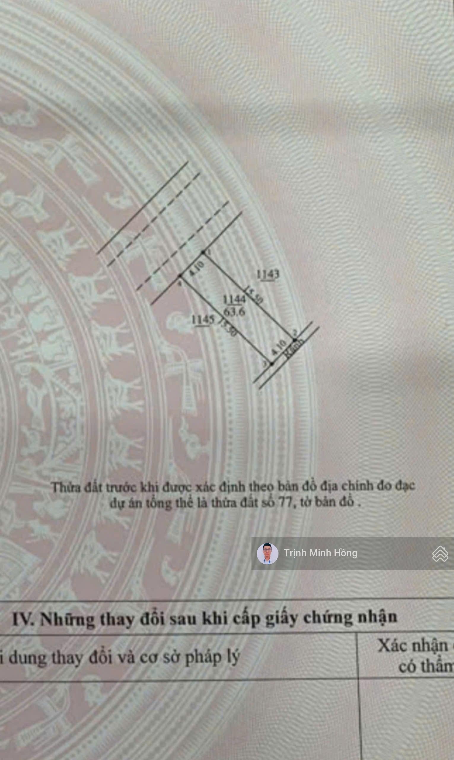 63.6m2 đất dịch vụ Yên Vĩnh sát Hinode Royal Park. MT 4.1m có khe thoáng sau nhà. Đường oto tránh