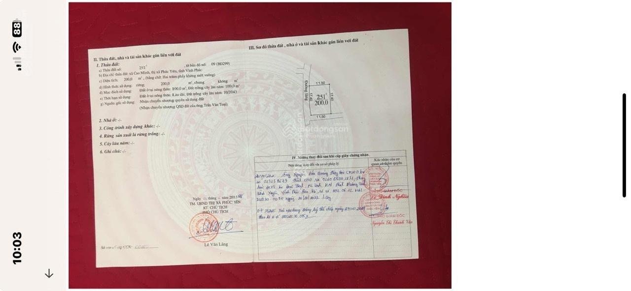 Bán đất thổ cư đường ô tô tránh, lô góc, Cao Quang, TP. Phúc Yên, VP, 200m2, giá 4,4 tỷ. 0342211968