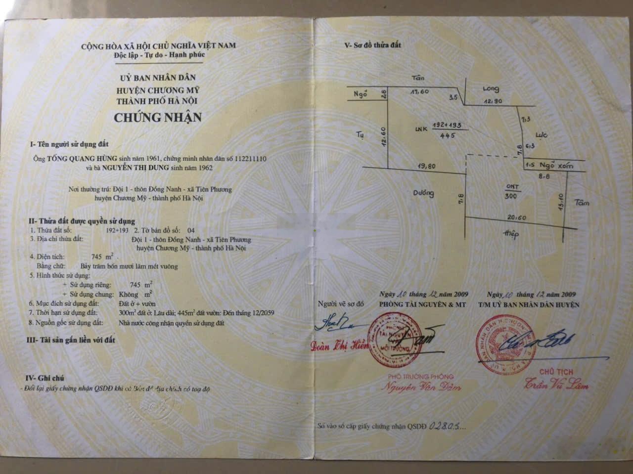 CC bán đất thổ cư đỉnh đồi Tiên Phương view Keangnam không khí trong lành như Đà Lạt