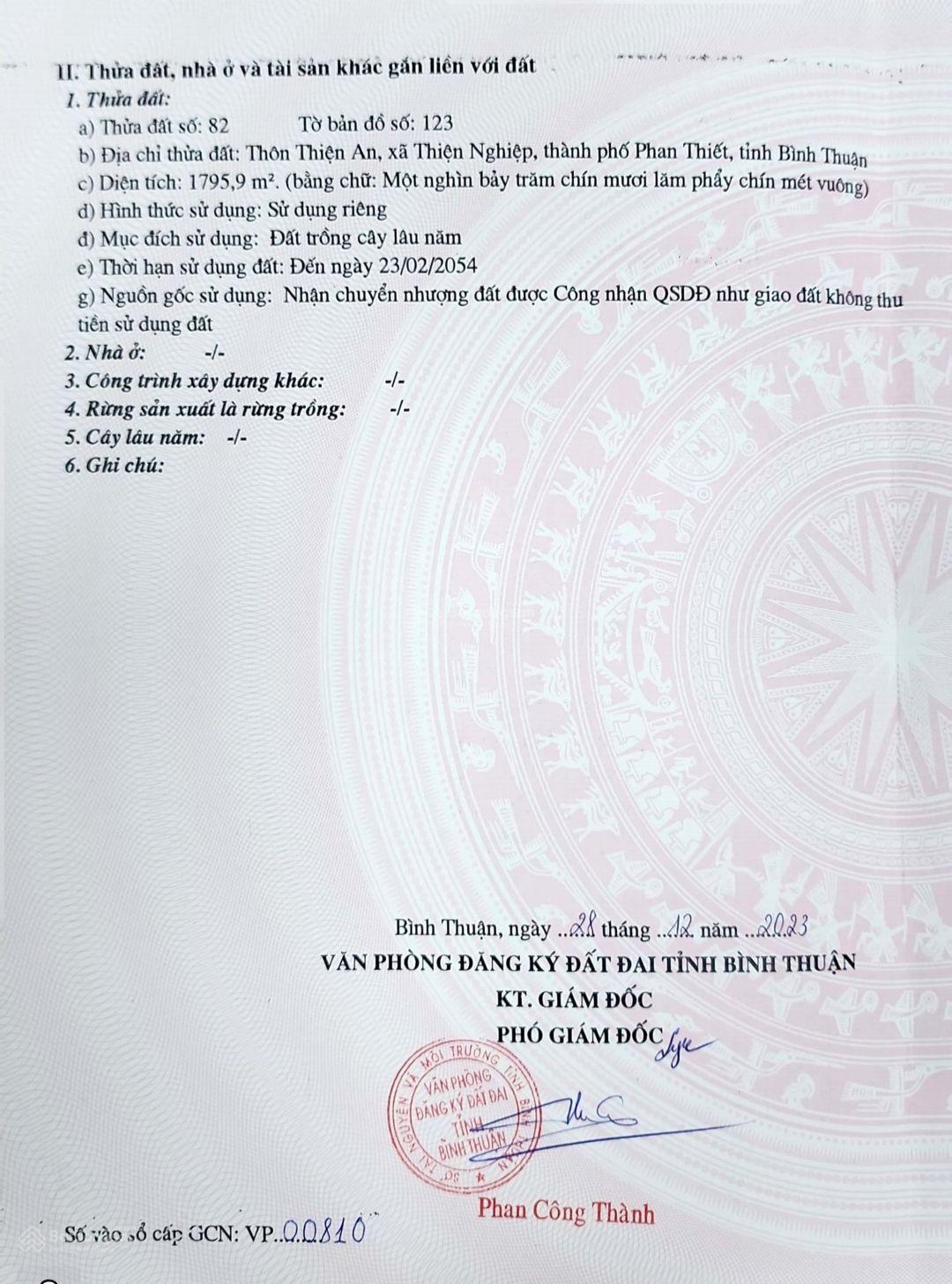 Bán Đất 1795m2, giá siêu hời tại Đường 715, Thiện Nghiệp, Phan Thiết, Bình Thuận