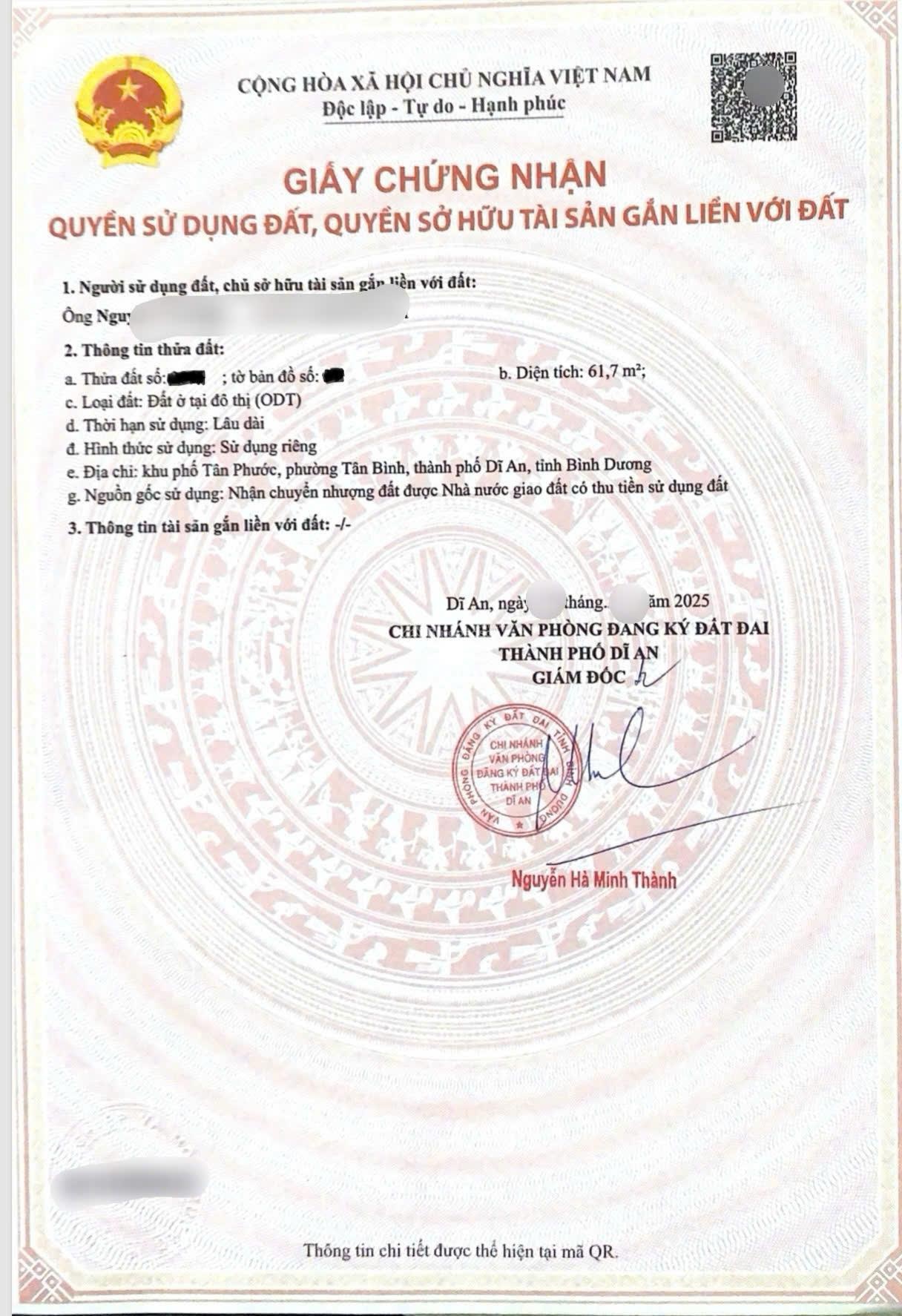 Đất khu dân cư Đất Mới, gần ngã tư Chiêu Liêu, phường Tân Bình, TP Dĩ An