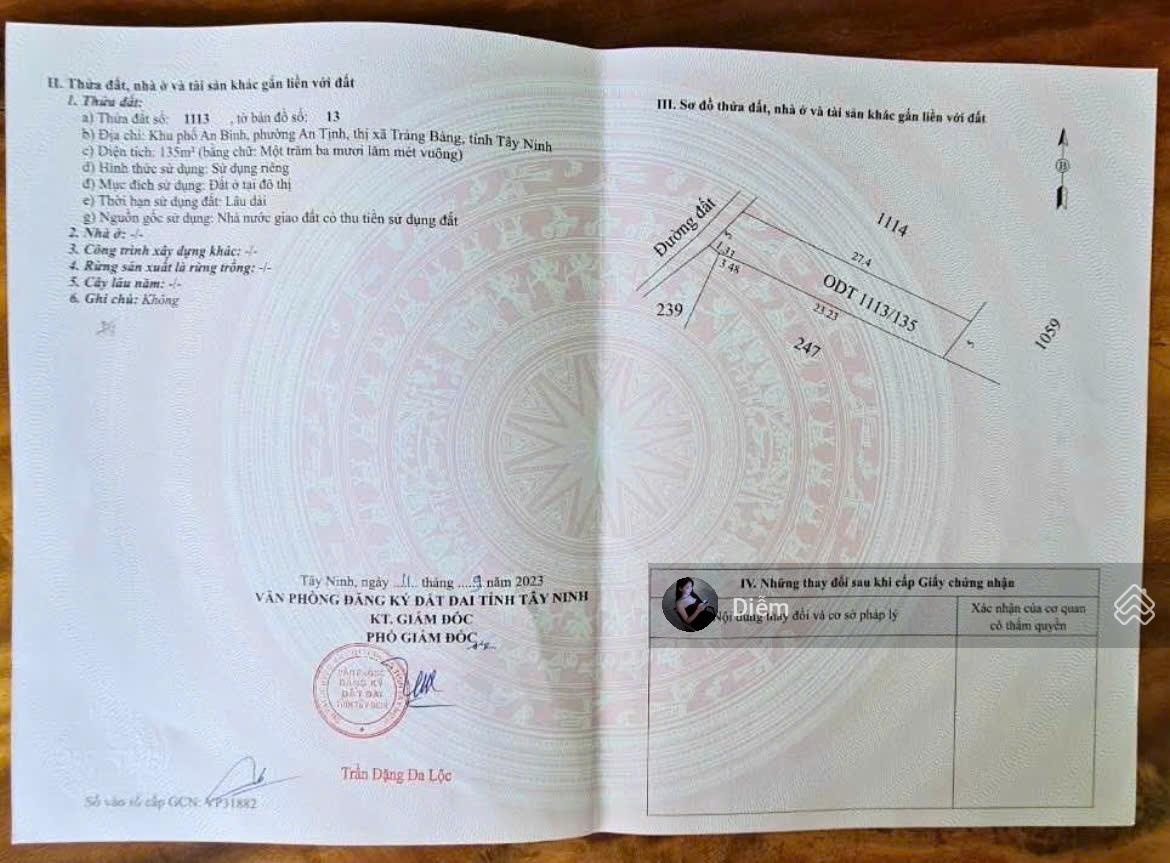 Cần bán lô 135m2 đất Đ. Đặng Văn Trước cách KCN Trảng Bàng tầm 5 phút đi xe giá chỉ 620tr, SHR