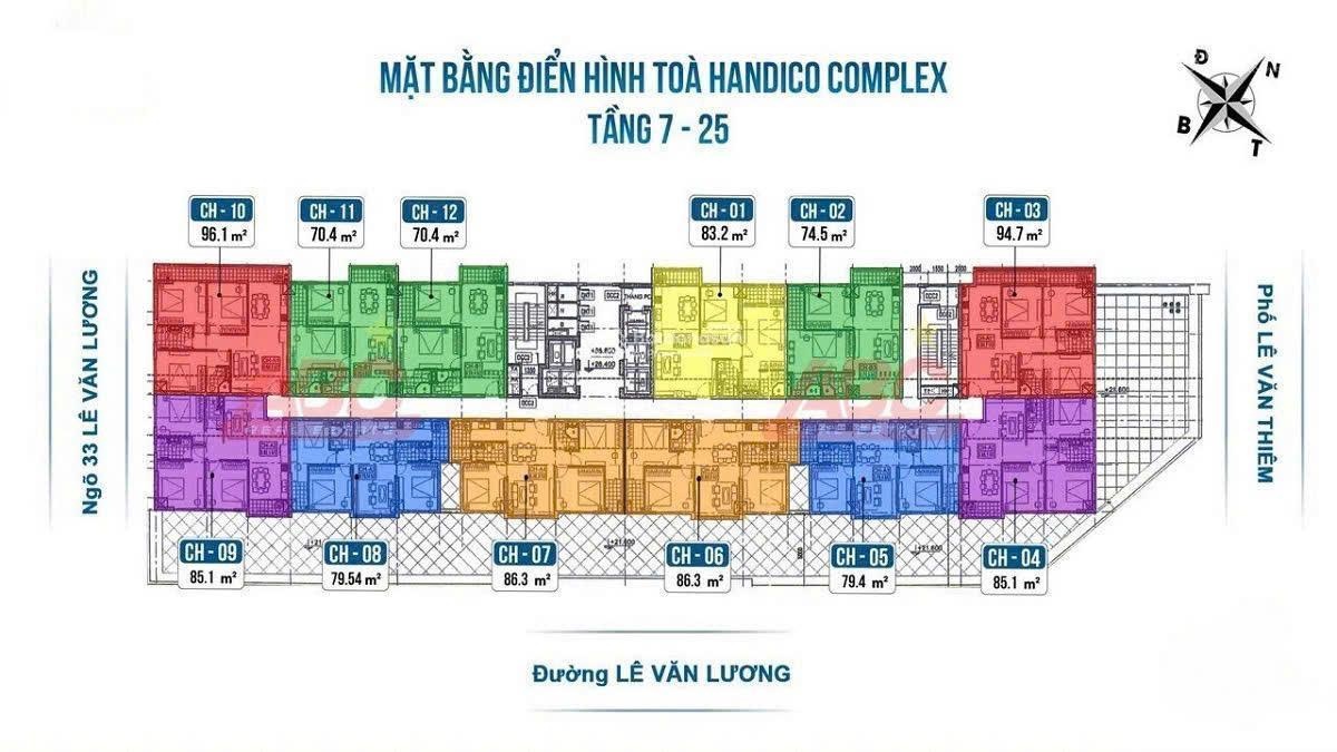 Bán suât ngoại giao CC 85m2 tại Handico Complex, Lê Văn Lương