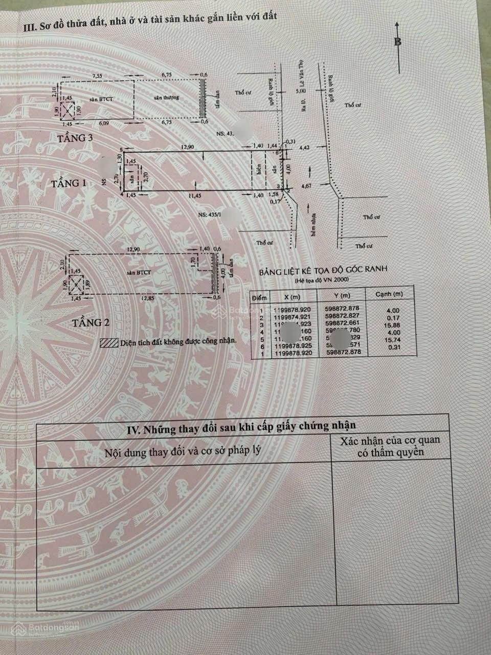 nhà hẻm 435 đường Lê Văn Thọ P.9 Quận Gò Vấp. DT: ngang 4 dài 16 trệt 2 lầu 7,5tỷ