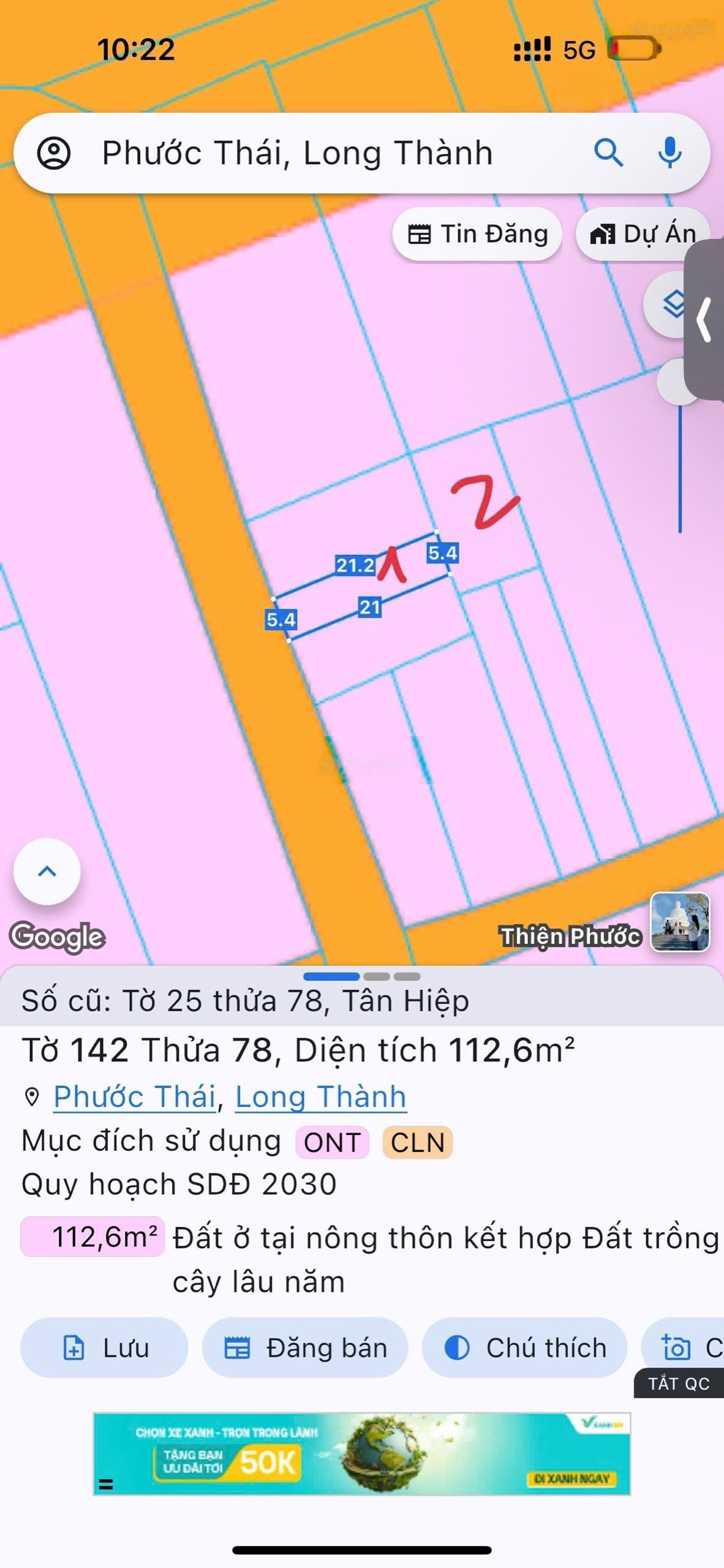 310m2 Tân Hiệp - Long Thành - 150m2 thổ cư - cách chợ 150m
