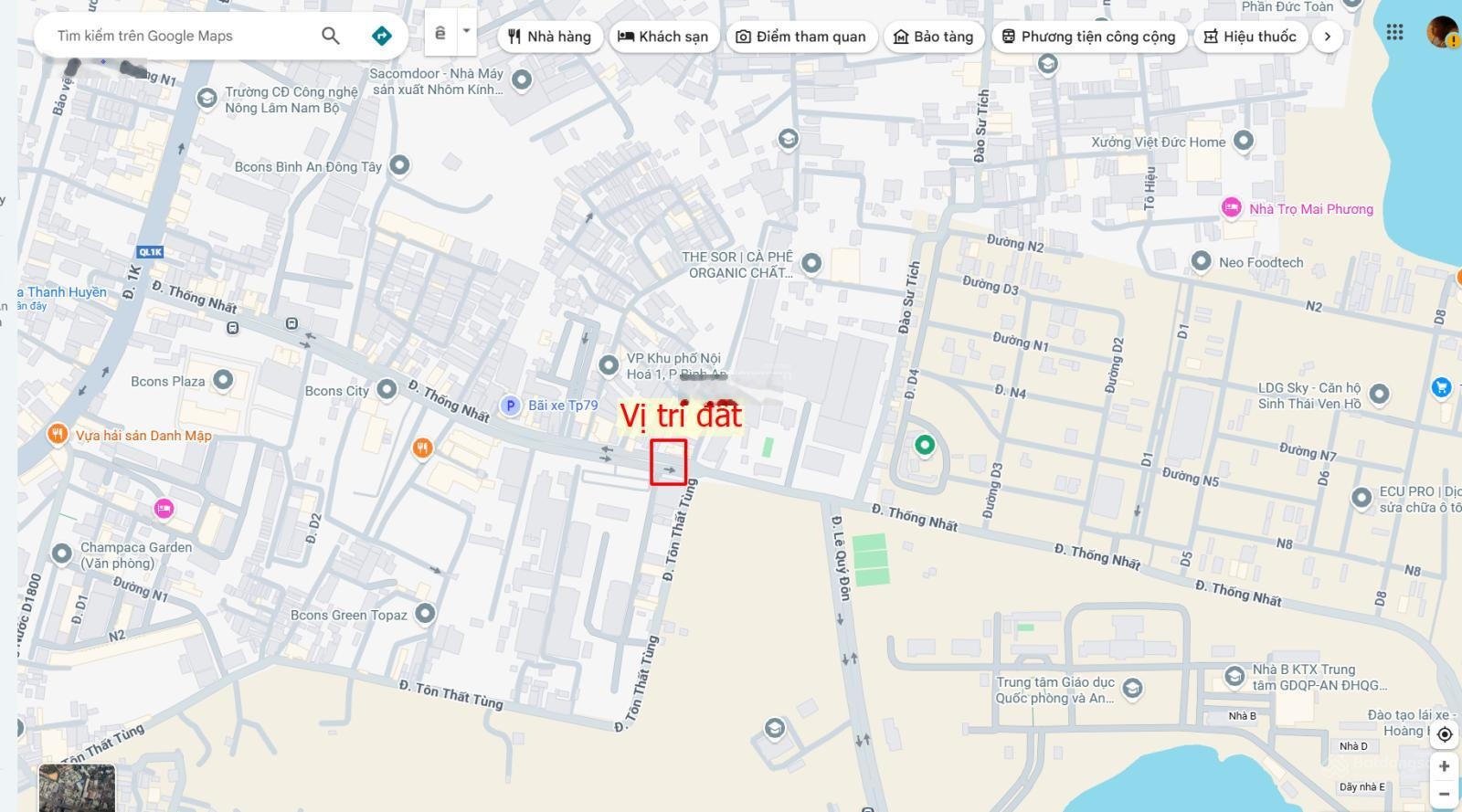 Bán lô góc 6.8x8m, mặt tiền Thống Nhất P. Bình An, đang thuê 8 triệu/th