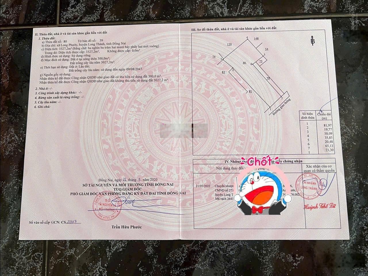 Hót! [3327m2] có 300m2 thổ cư. mặt trước sân bay, KCN Bàu Cạn, QL51, vị trí đẹp, giá đầu tư nhất