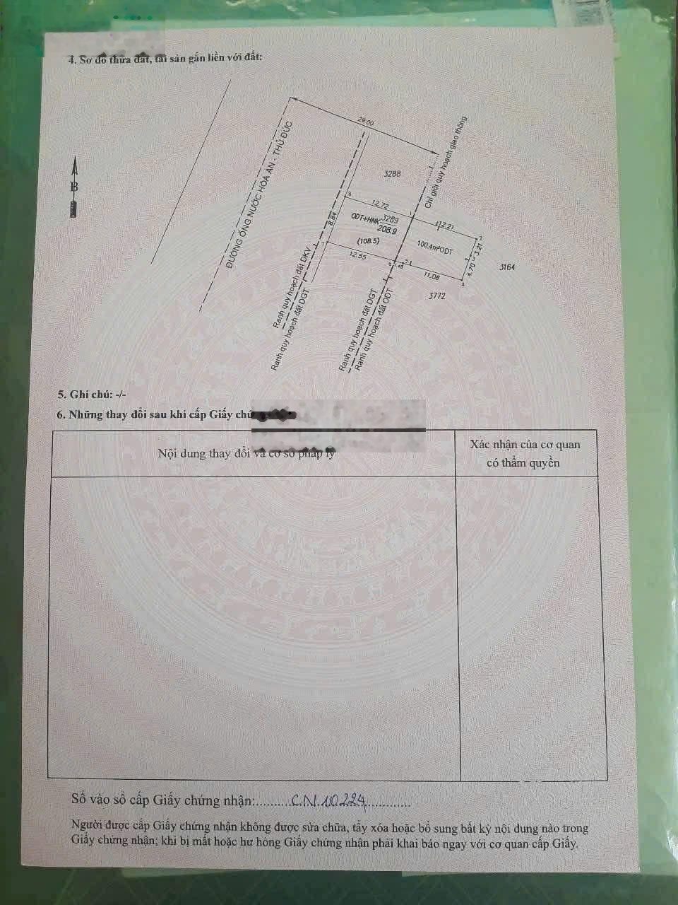 Bán đất tại Đường Ống Nước, 8,85 tỷ, 208 m2, Dĩ An, Bình Dương giá siêu hời chỉ với