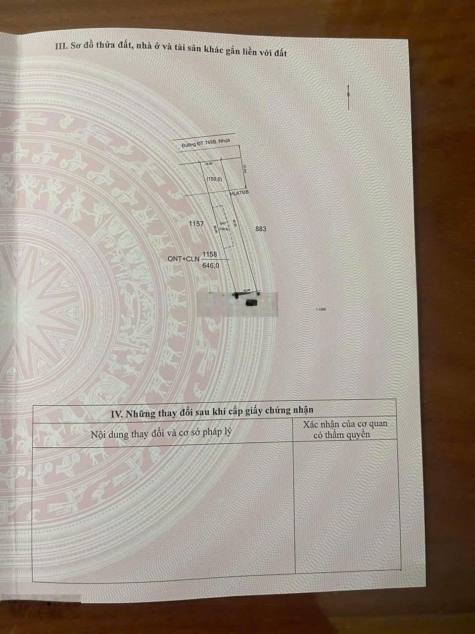 Cần bán 10m DT749B Xã Minh Hòa Dầu Tiếng. DT 10x65m, 100m2 thổ cư. 1.6 tỷ