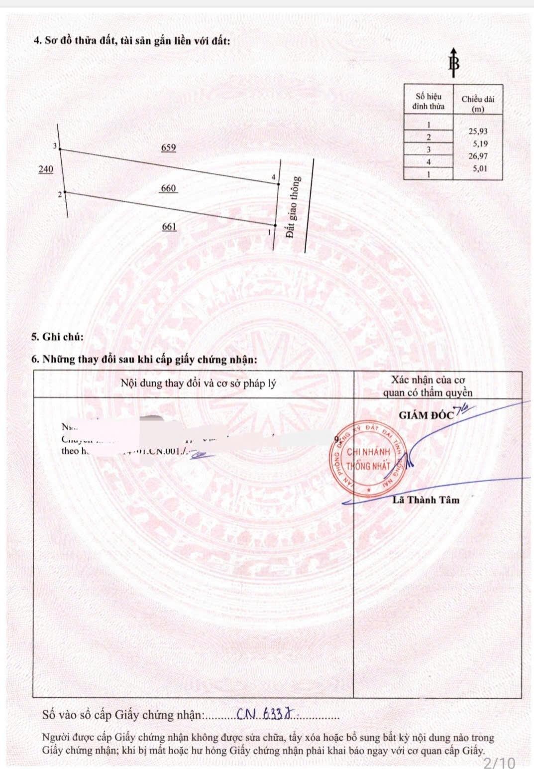 Cần bán đất thống nhất - đồng nai