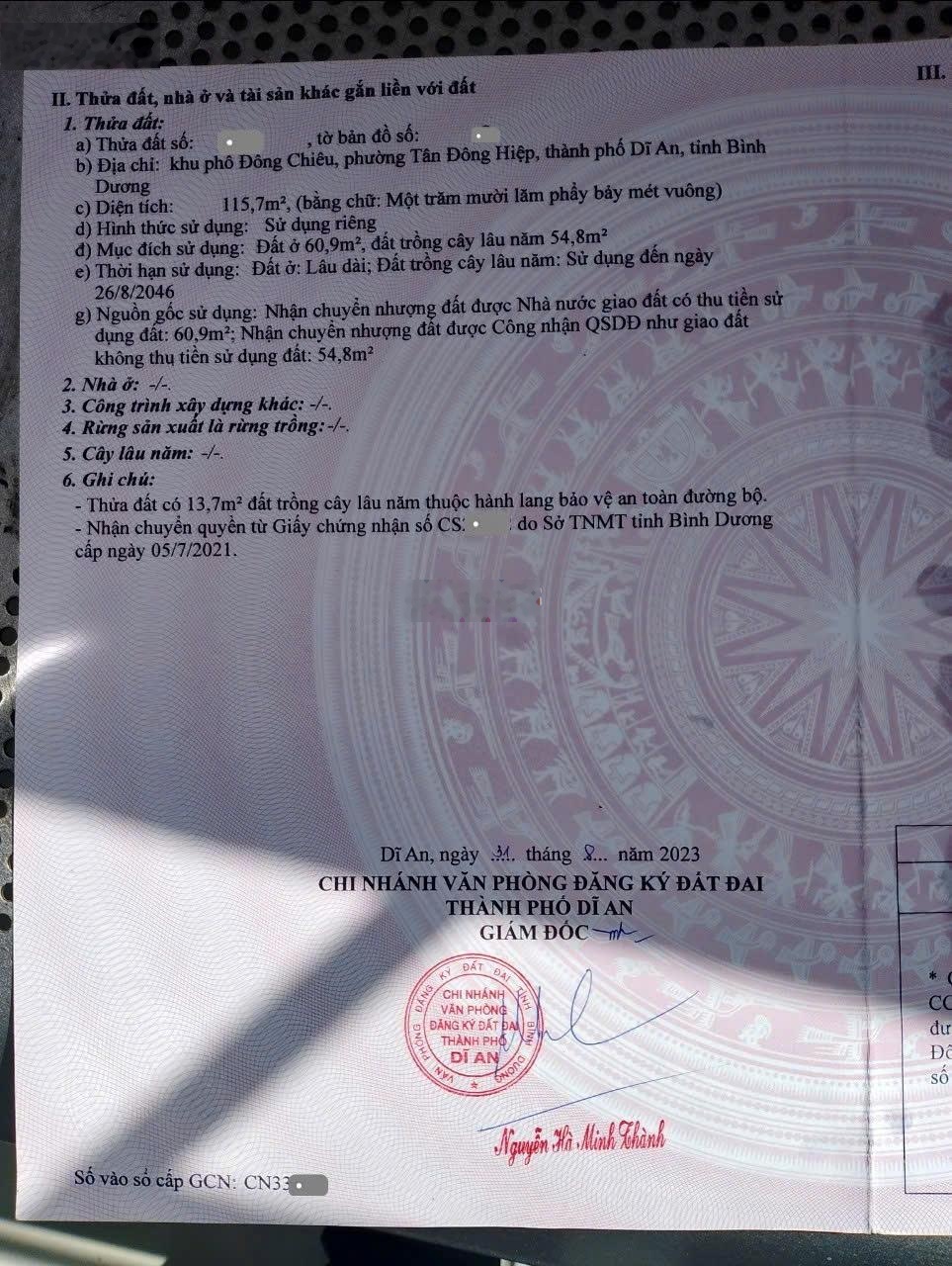 Bán đất 5x22m, mặt tiền Chiêu Liêu p. Tân Đông Hiệp