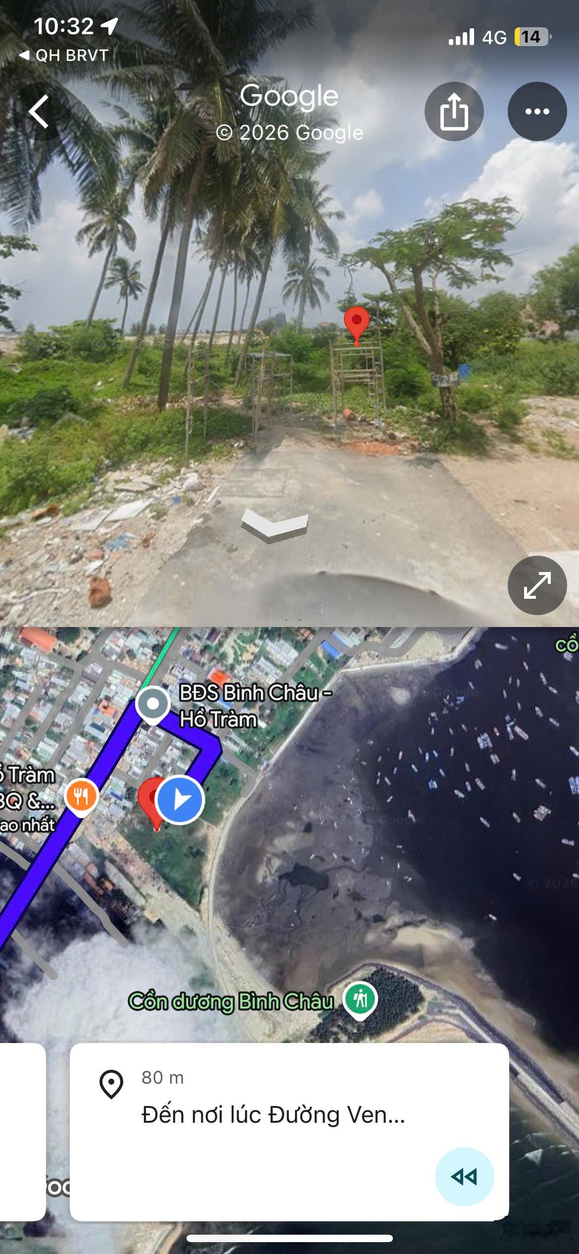 Đất 2 mặt tiền hiếm ngay NovaLand Hồ Tràm 1.200 m² Phù hợp xây khách sạn