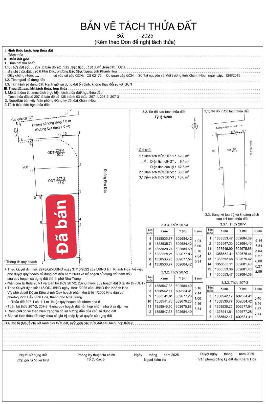 Bán đất mặt tiền đường Phú Đức - Phường Bắc Nha Trang 3tỷ9 gần biển