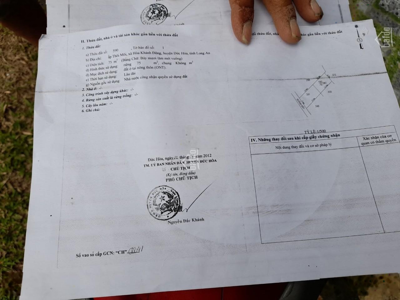 Đất Đức Hòa; Long An. Gần BV Đa Khoa Hậu Nghĩa, 7x22m, SHR công chứng ngay