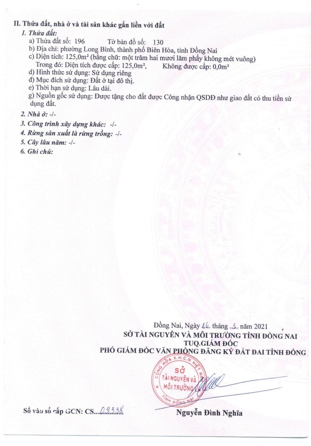 Bán đất tại Bùi Văn Hòa, 2,85tỷ, 125m2, mặt tiền 5m, pháp lý đầy đủ