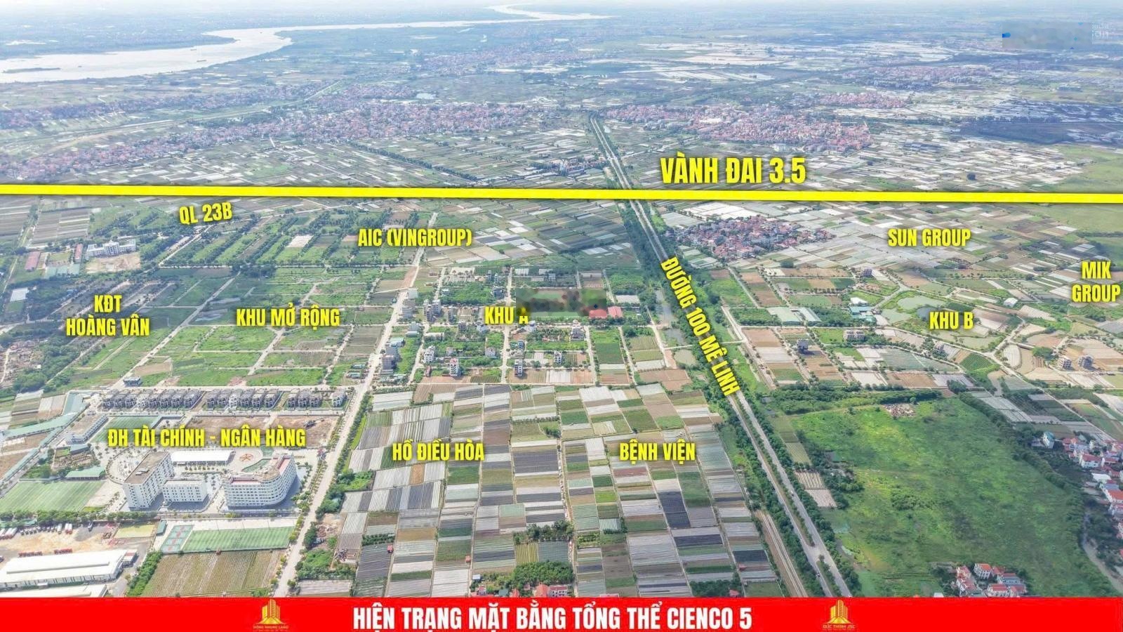 Bán gấp đất sổ đỏ, khu B, Cienco 5 Mê Linh, Gần MIK Group, Sungroup, giá tốt