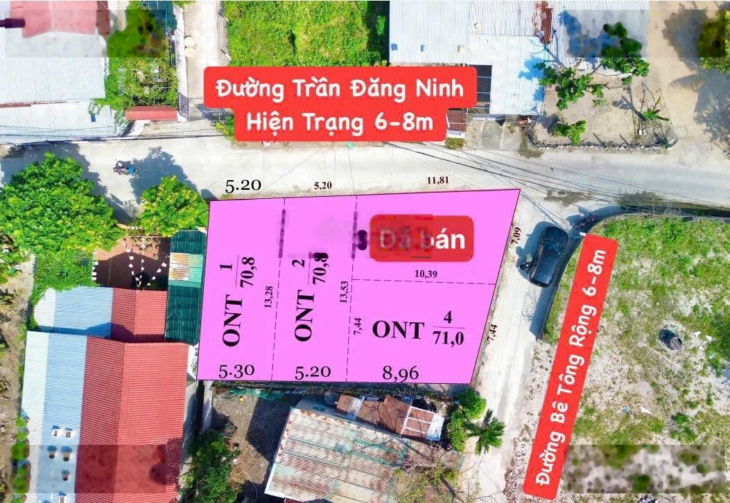 Mở bán 4 lô đất thổ cư vị trí đẹp thuộc Phường Nam Nha Trang DT 70m2 giá 1tỷ950