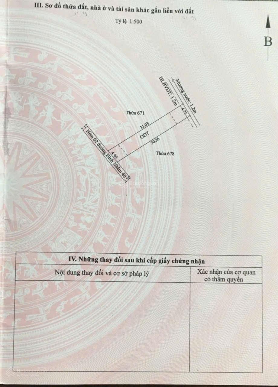 Bán đất hẻm bình nhâm 40 lái thiêu gần đường nhựa giá 2,25 tỷ.