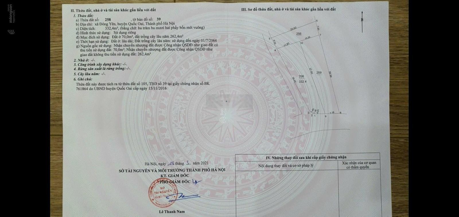 Bán đất trục chính kinh doanh tại Đông Yên, xã Phú Cát mới, HN